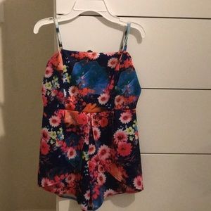 Indigo floral romper
